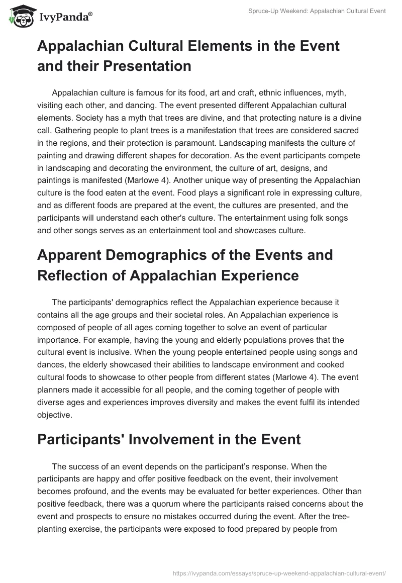 Spruce-Up Weekend: Appalachian Cultural Event. Page 2