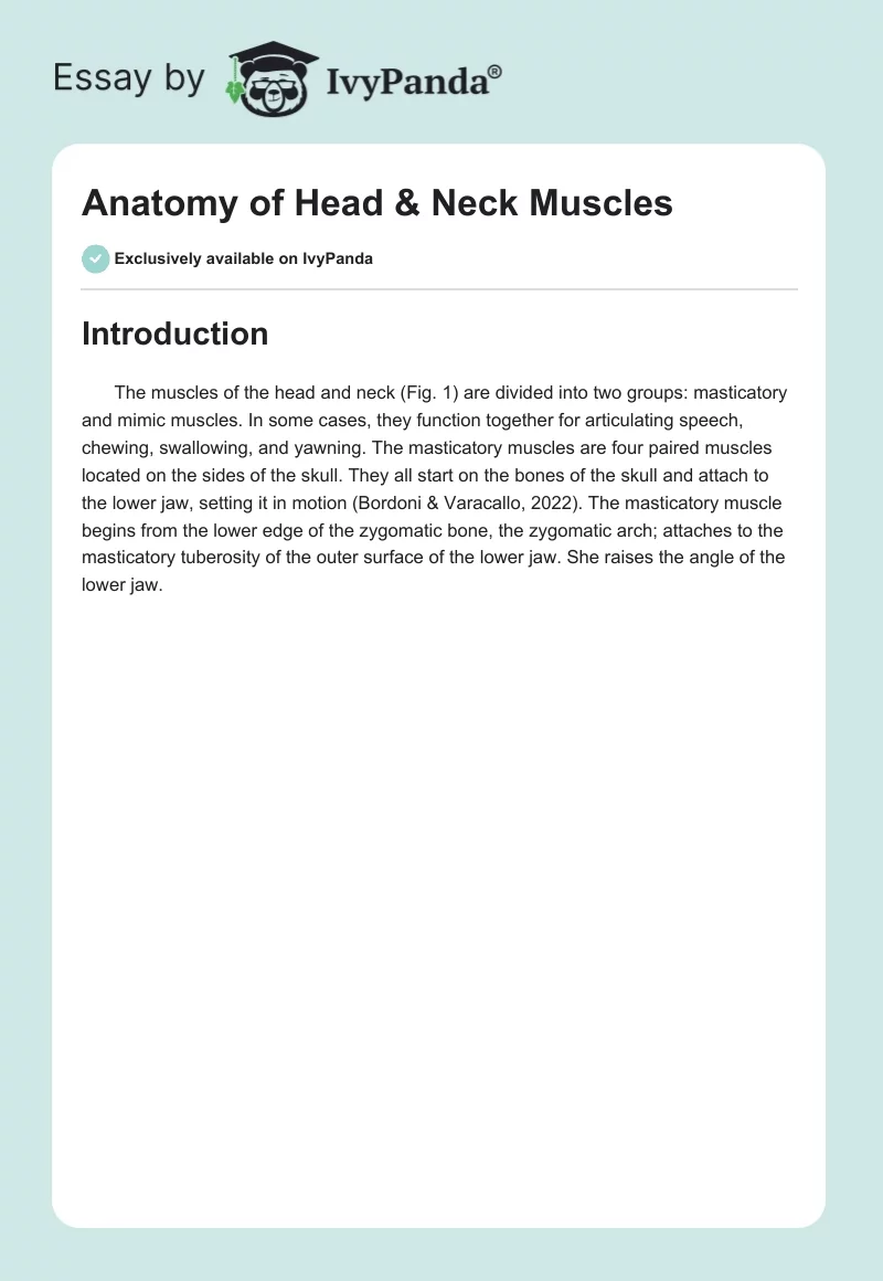 Anatomy of Head & Neck Muscles. Page 1