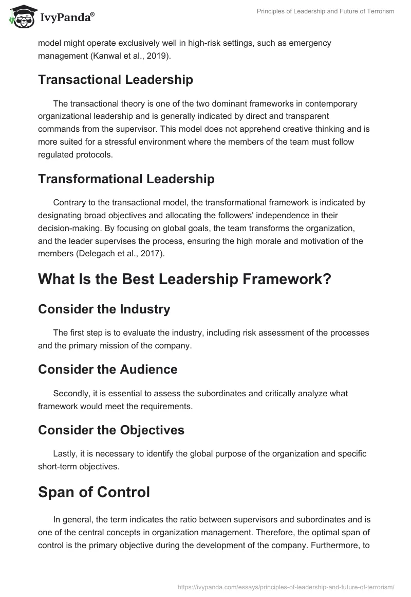 Principles of Leadership and Future of Terrorism. Page 4