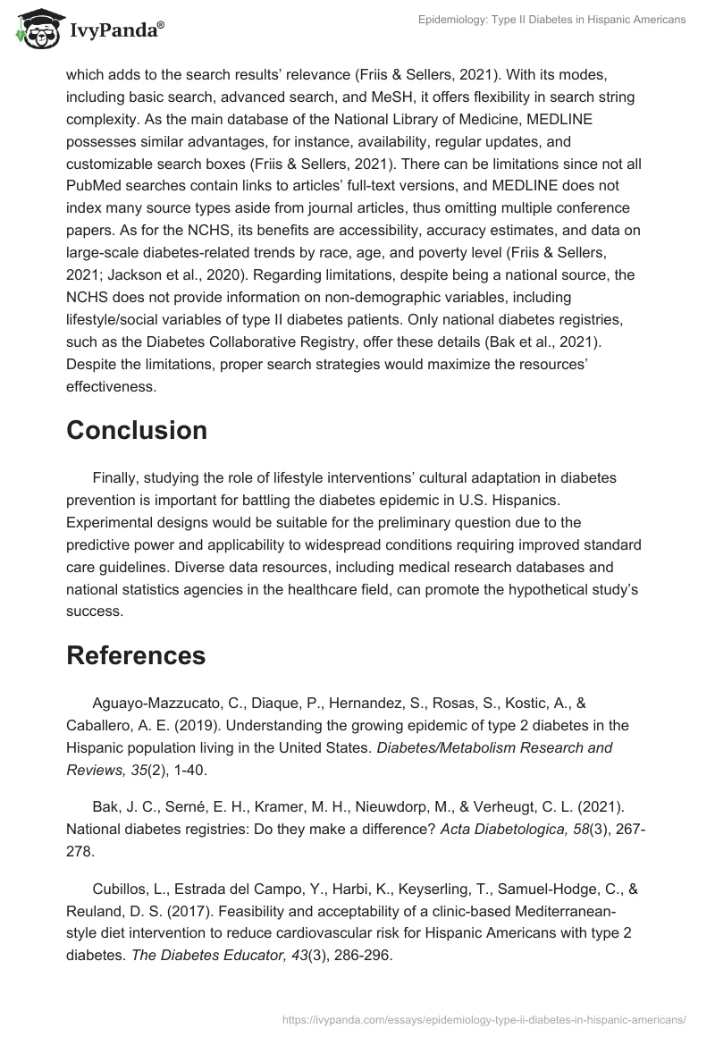 Epidemiology: Type II Diabetes in Hispanic Americans. Page 4