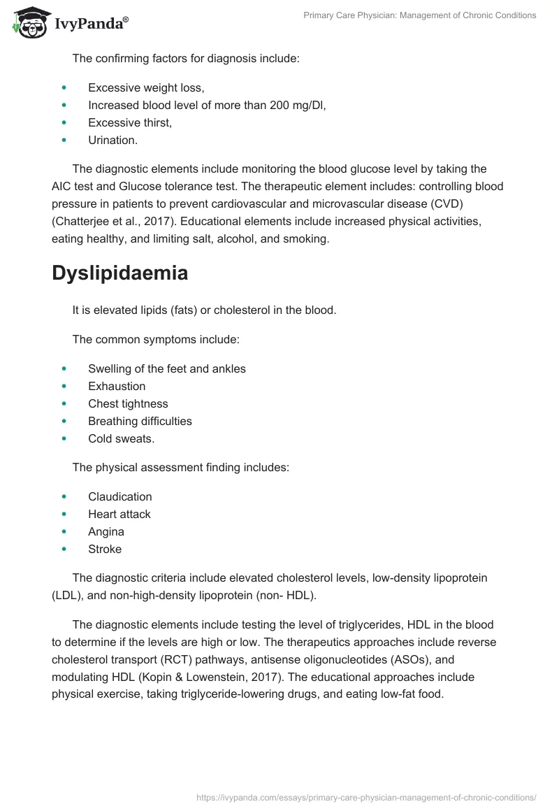 Primary Care Physician: Management of Chronic Conditions. Page 4
