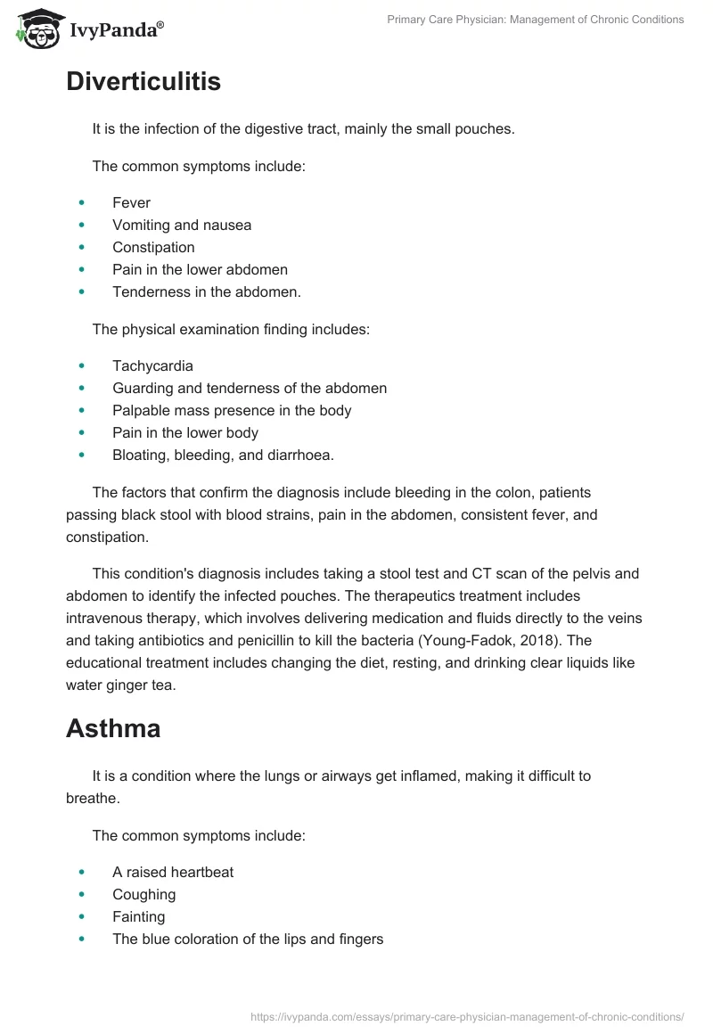 Primary Care Physician: Management of Chronic Conditions. Page 5