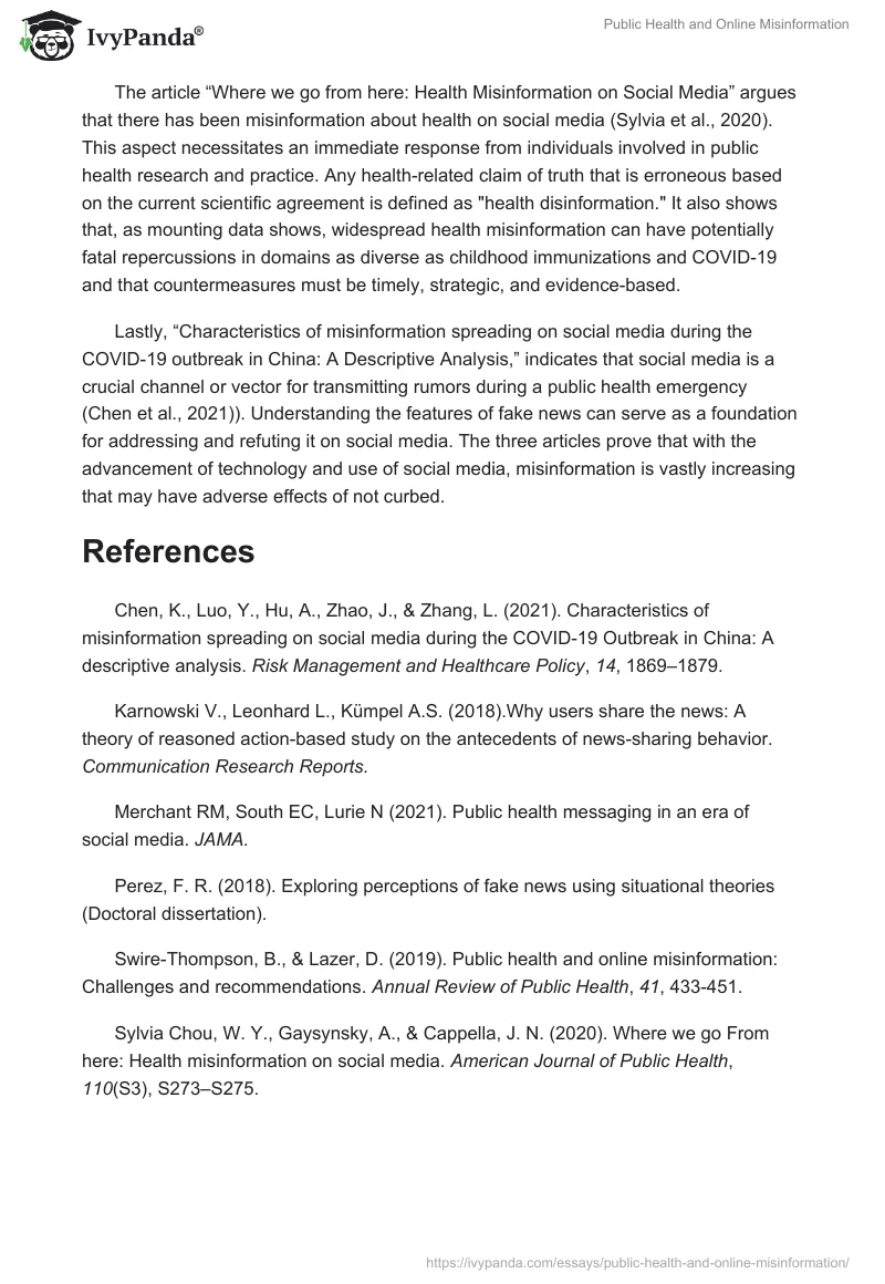 Public Health and Online Misinformation. Page 4