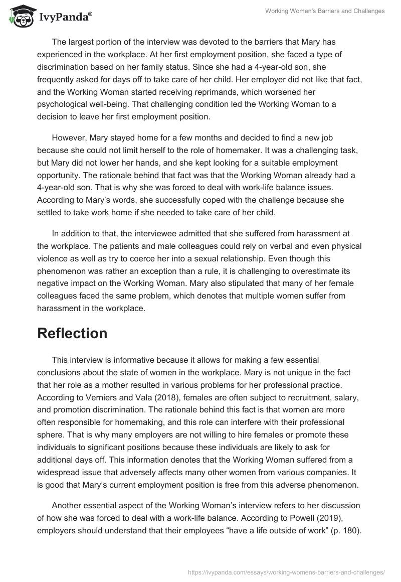 Working Women's Barriers and Challenges. Page 2