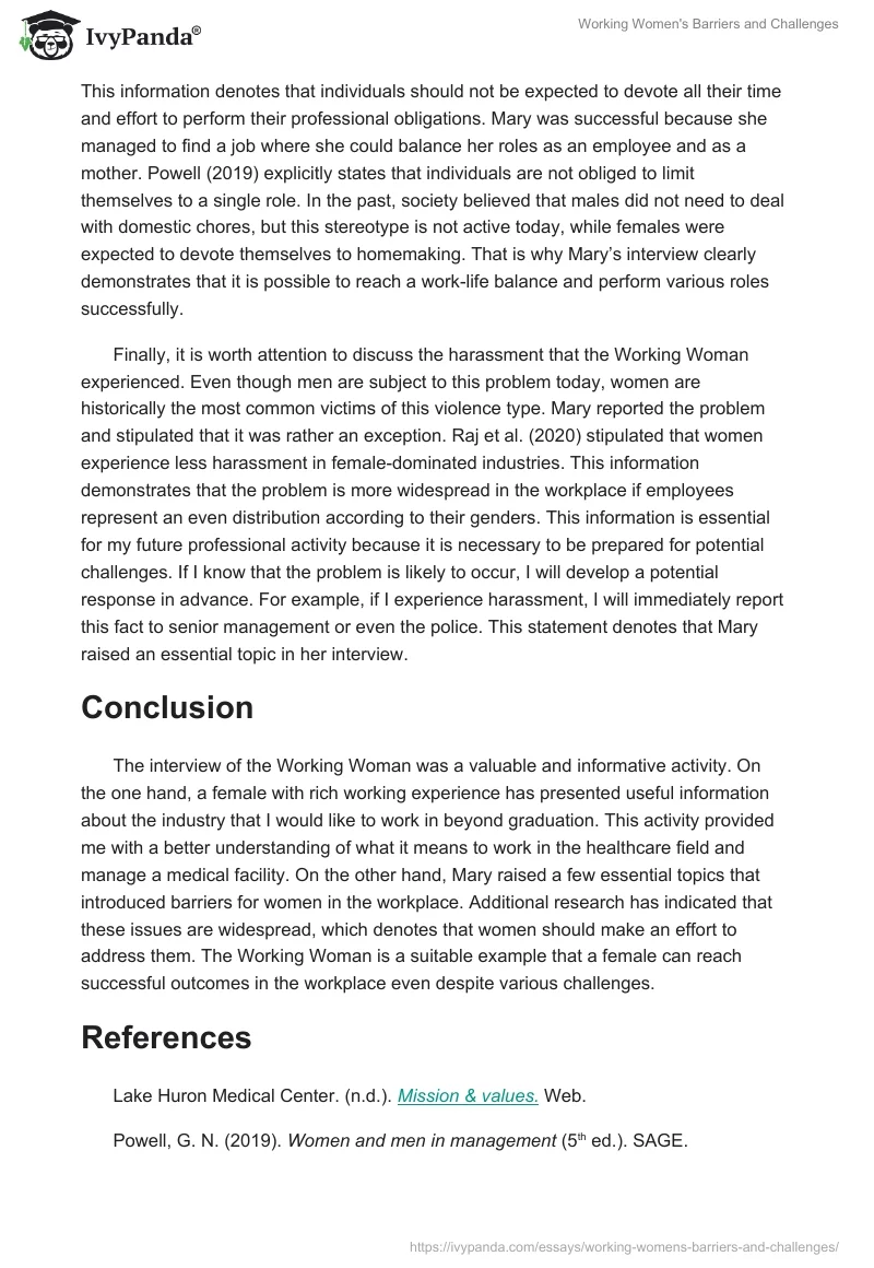 Working Women's Barriers and Challenges. Page 3