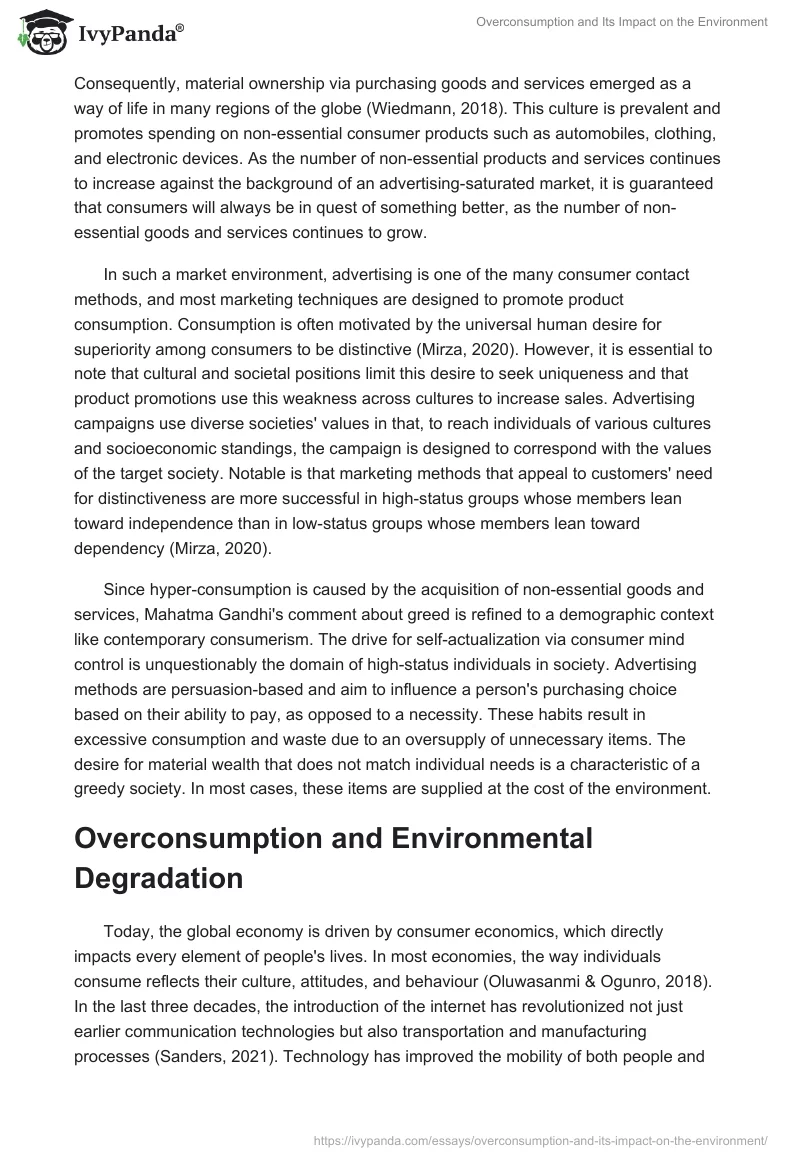 Overconsumption and Its Impact on the Environment. Page 3