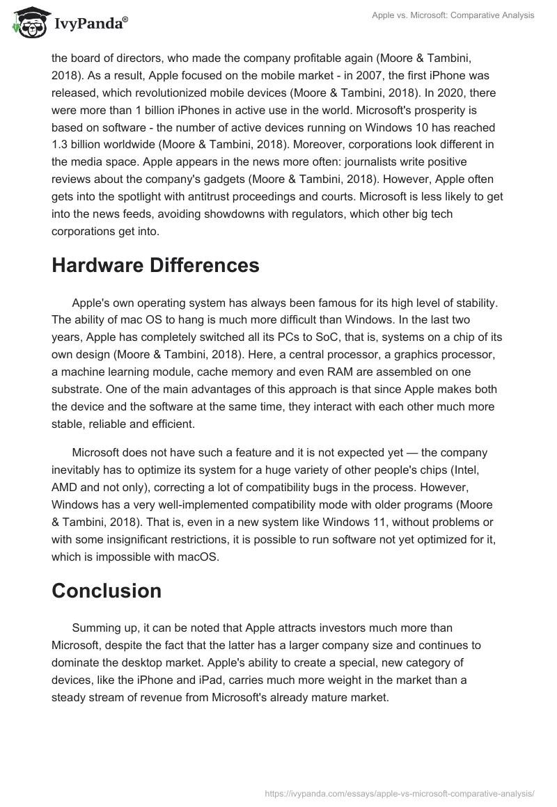 Apple vs. Microsoft: Comparative Analysis. Page 2