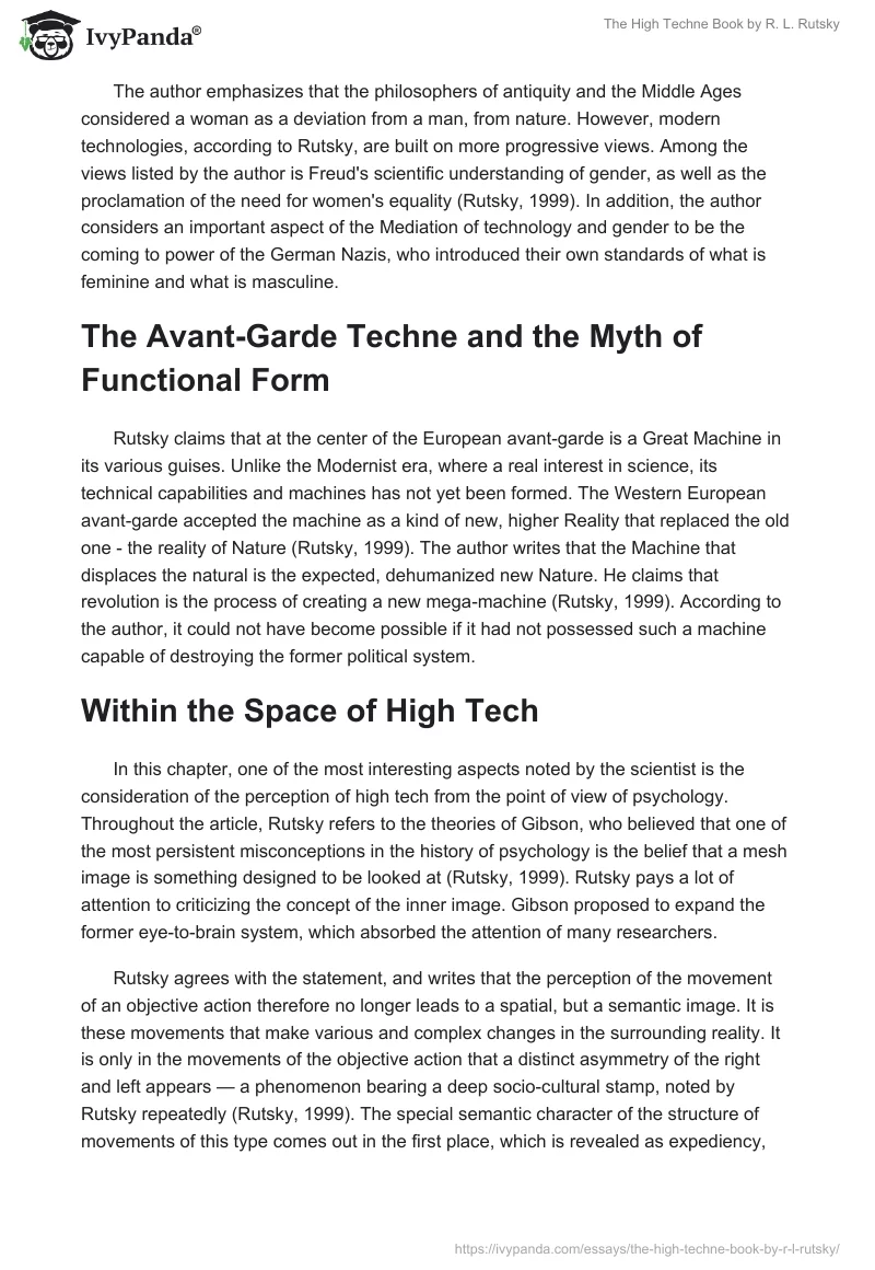 The "High Techne" Book by R. L. Rutsky. Page 2