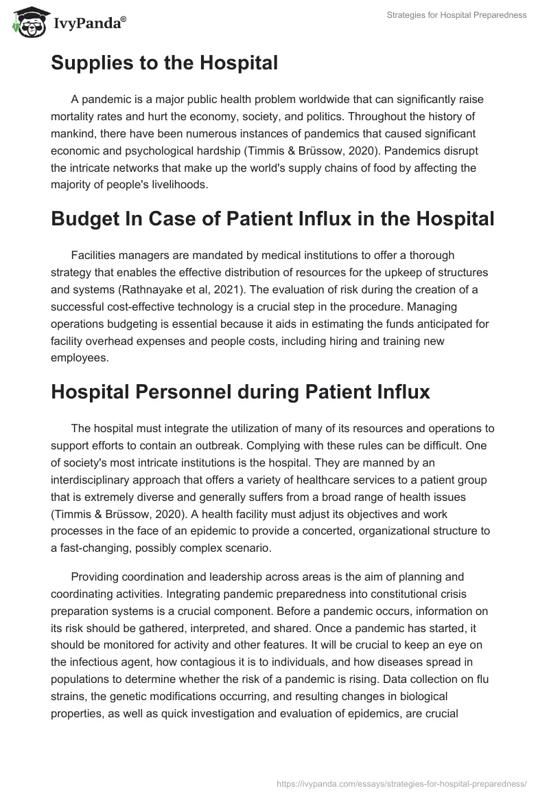 Strategies for Hospital Preparedness. Page 2