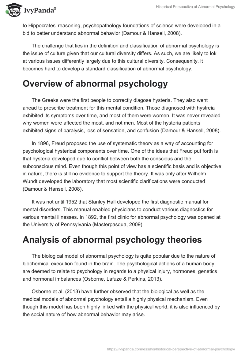 Historical Perspective of Abnormal Psychology. Page 2