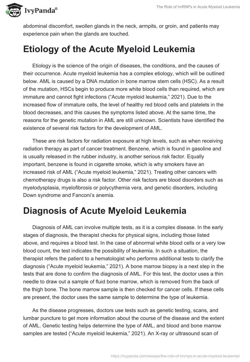 The Role of hnRNPs in Acute Myeloid Leukemia. Page 5
