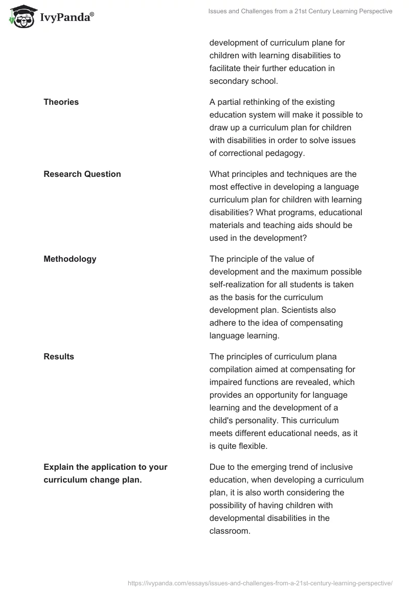 Issues and Challenges from a 21st Century Learning Perspective. Page 4
