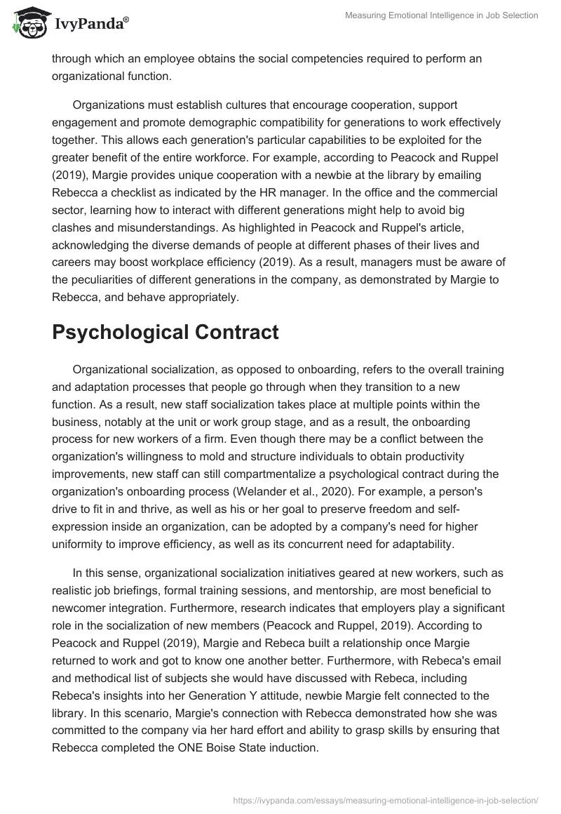 Measuring Emotional Intelligence in Job Selection. Page 3