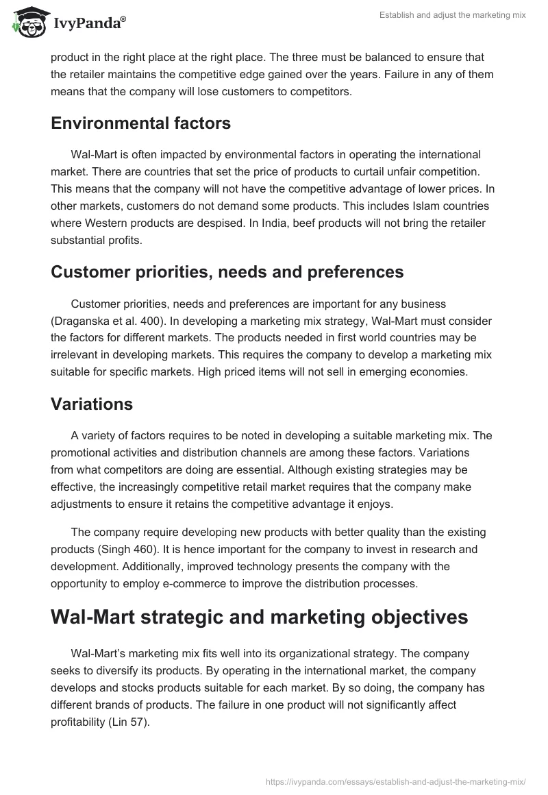 Establish and adjust the marketing mix. Page 5