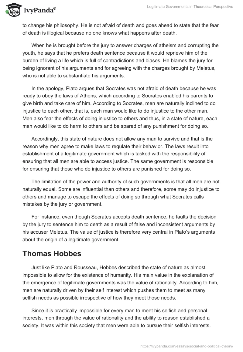 Legitimate Governments in Theoretical Perspective. Page 2