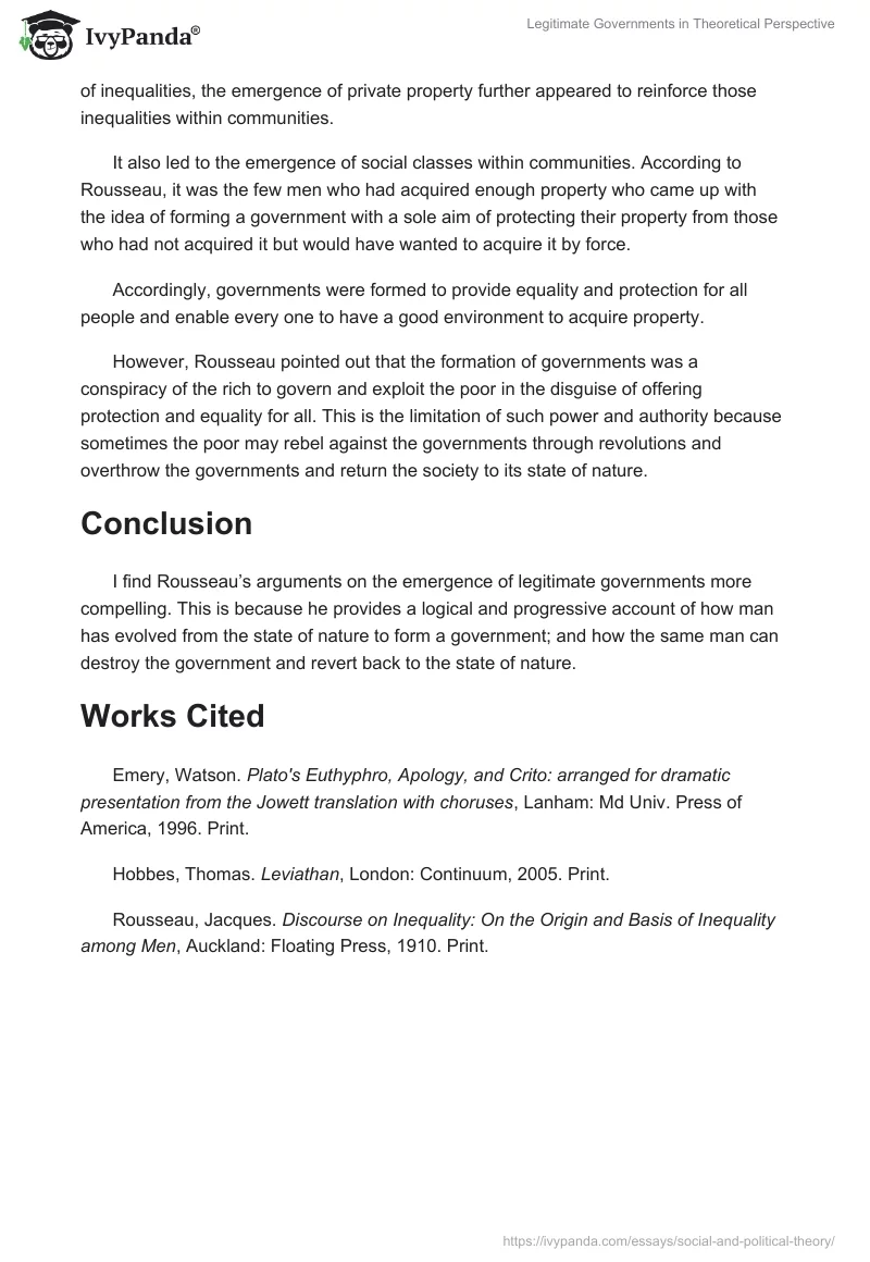 Legitimate Governments in Theoretical Perspective. Page 4