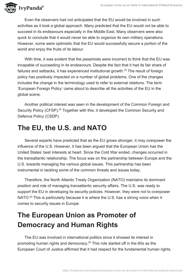 European Union as an Actor in International Political Economy. Page 2