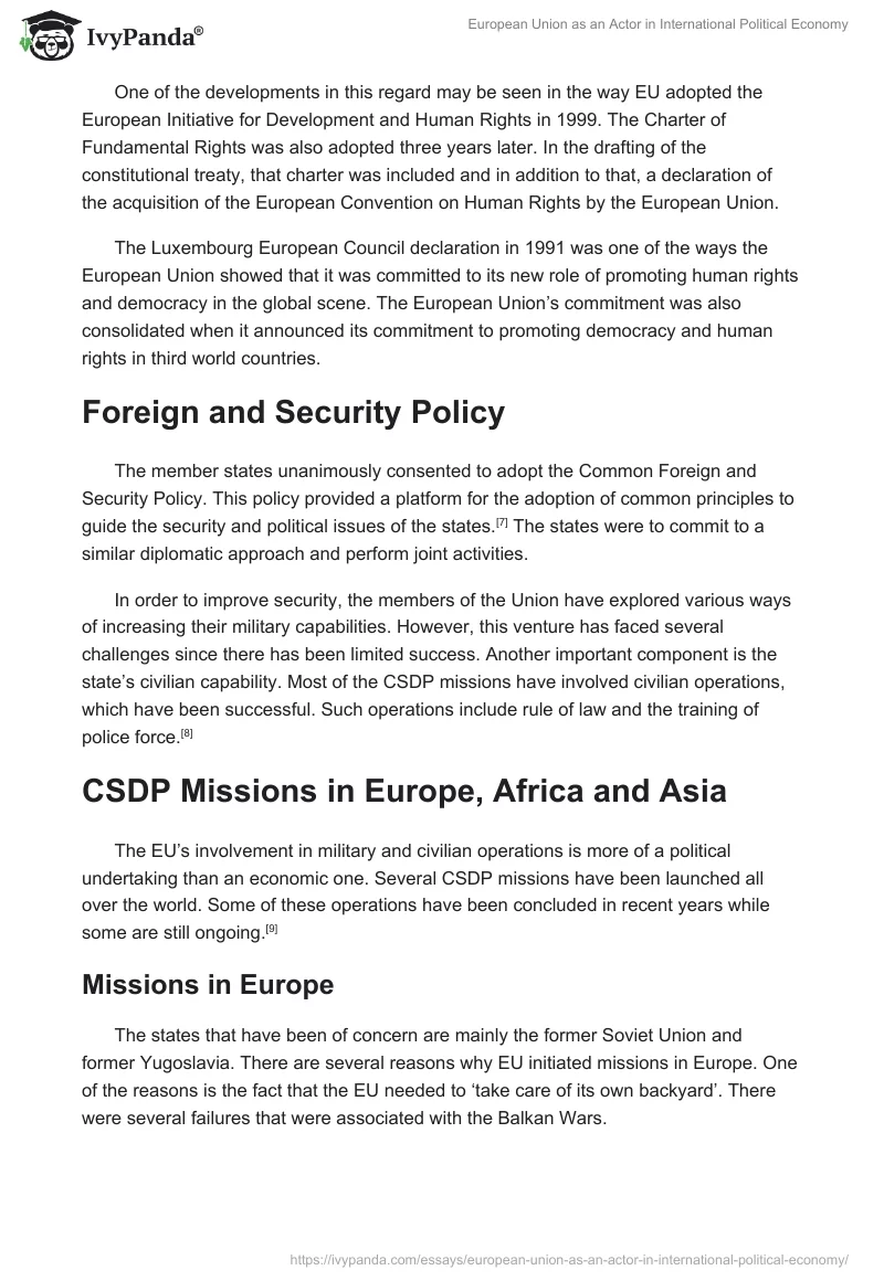 European Union as an Actor in International Political Economy. Page 3