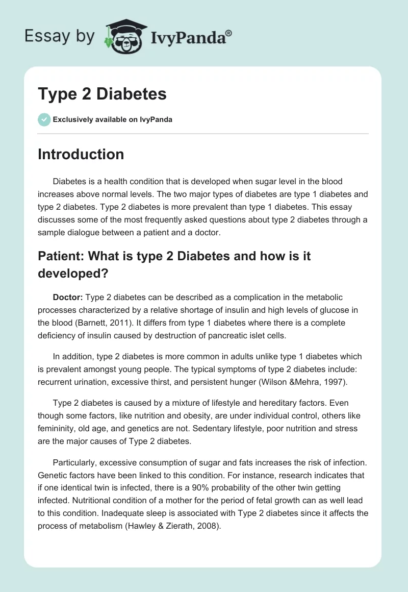Type 2 Diabetes. Page 1