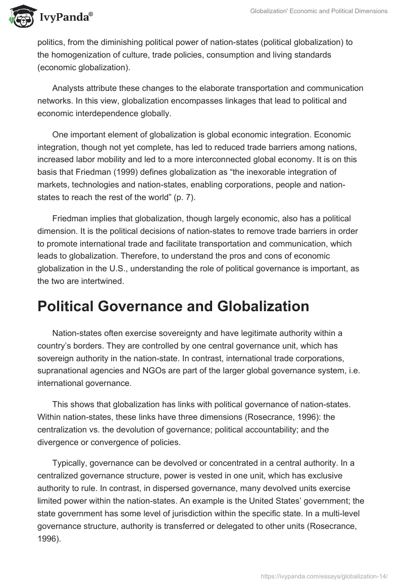 Globalization' Economic and Political Dimensions. Page 2