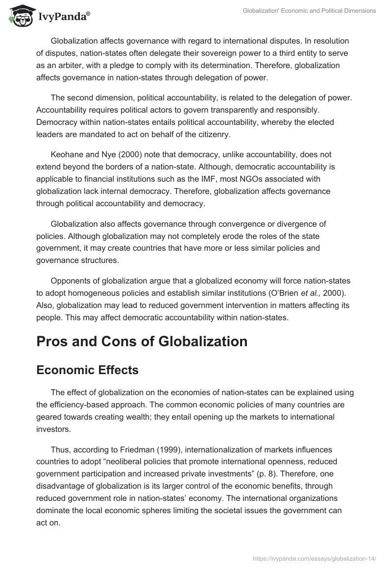 Globalization' Economic and Political Dimensions. Page 3