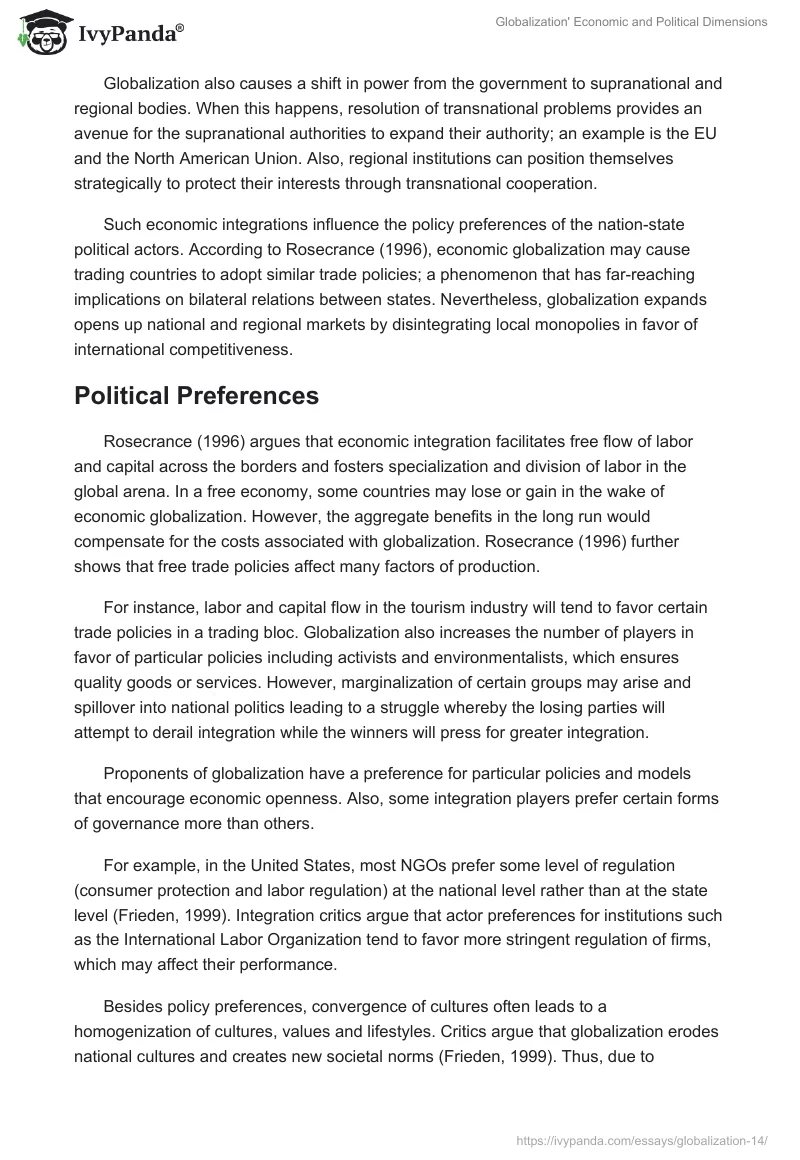 Globalization' Economic and Political Dimensions. Page 4
