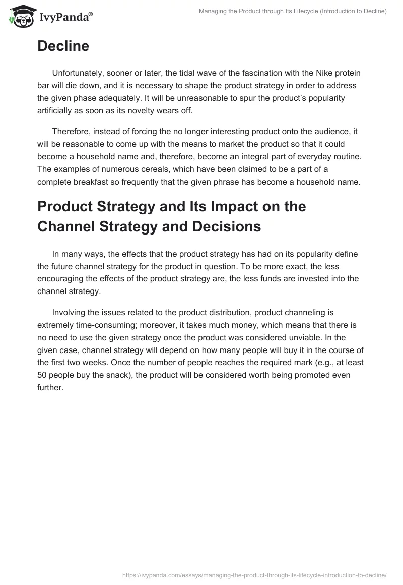 Managing the Product through Its Lifecycle (Introduction to Decline). Page 2