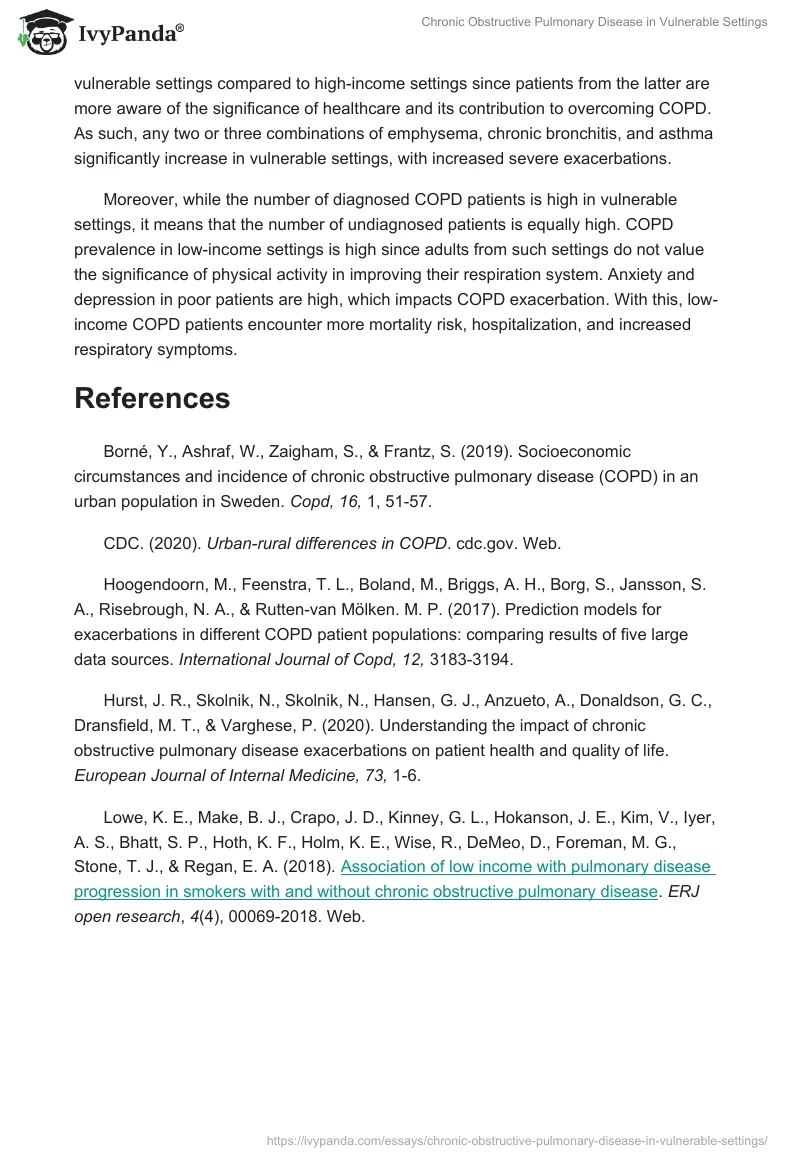 Chronic Obstructive Pulmonary Disease in Vulnerable Settings. Page 4