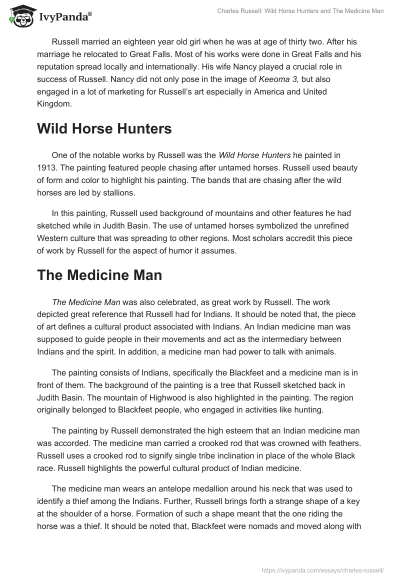 Charles Russell: "Wild Horse Hunters" and "The Medicine Man". Page 2