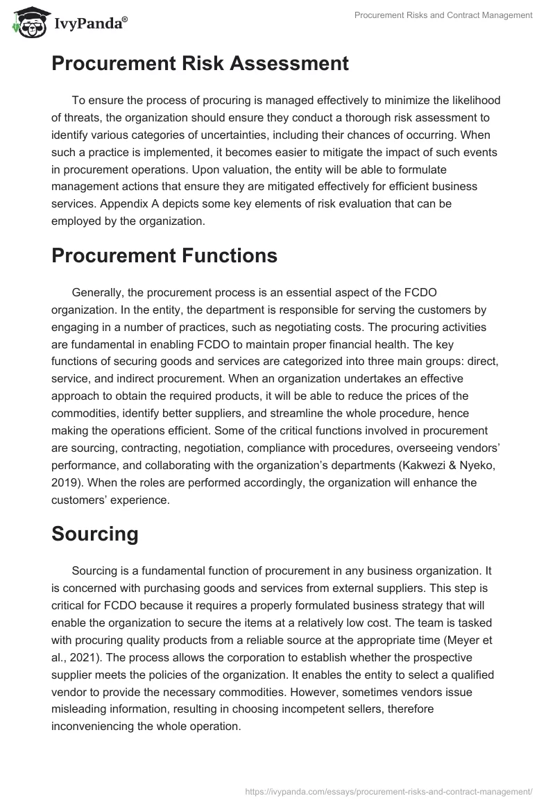 Procurement Risks and Contract Management. Page 5