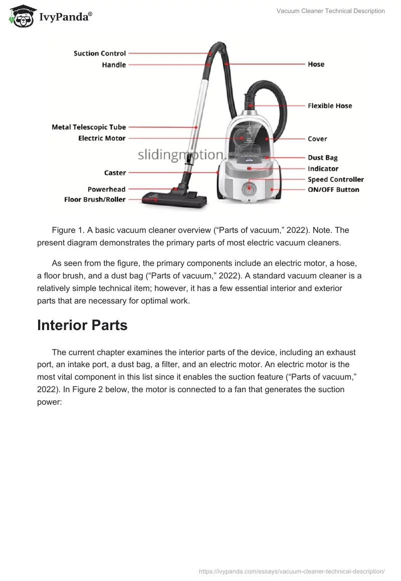Vacuum Cleaner Technical Description. Page 2