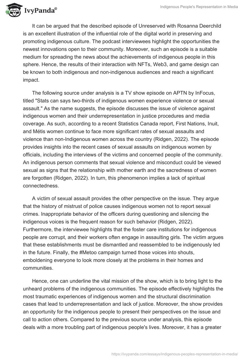 Indigenous People's Representation in Media. Page 2