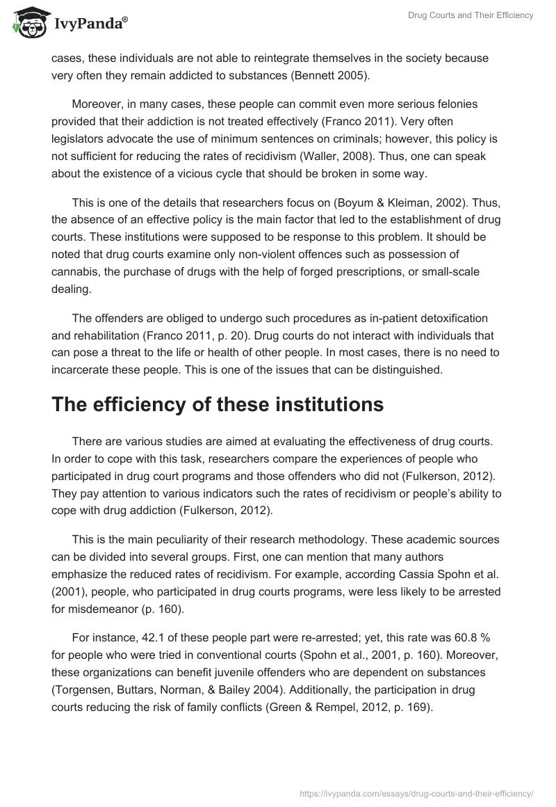 Drug Courts and Their Efficiency. Page 2