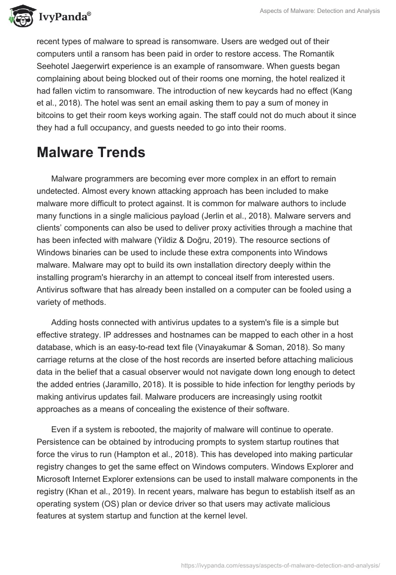 Aspects of Malware: Detection and Analysis. Page 3