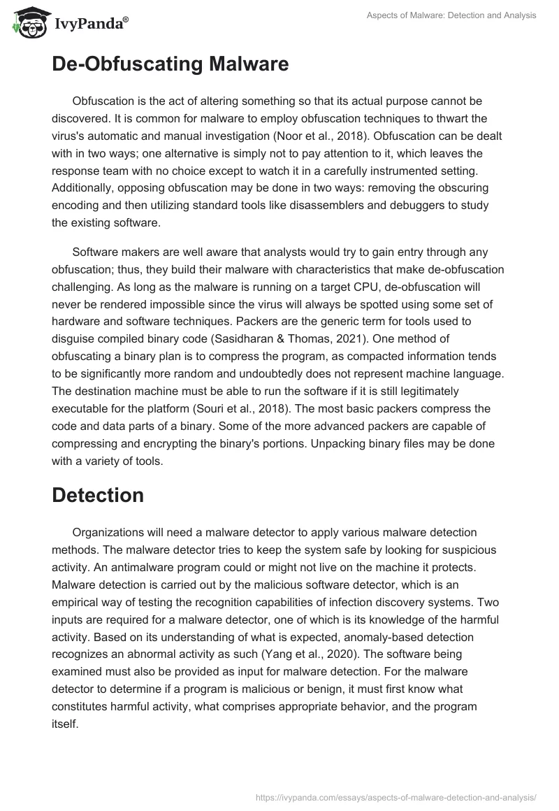 Aspects of Malware: Detection and Analysis. Page 4
