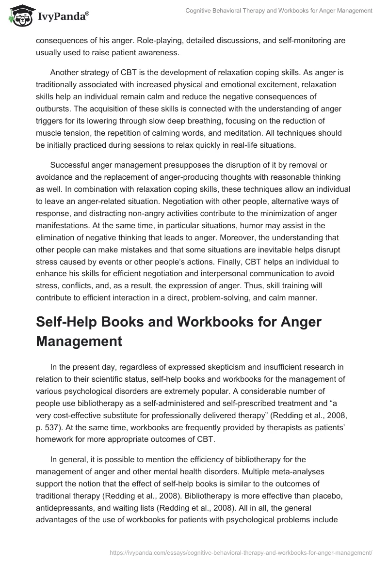 Cognitive Behavioral Therapy and Workbooks for Anger Management. Page 3