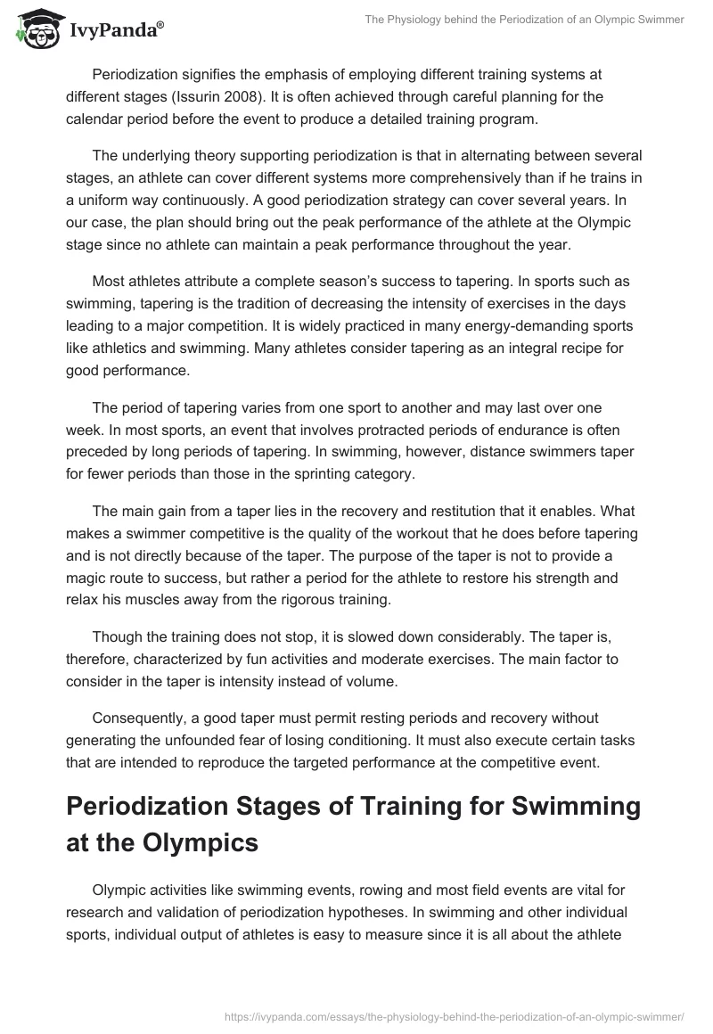 The Physiology behind the Periodization of an Olympic Swimmer. Page 3