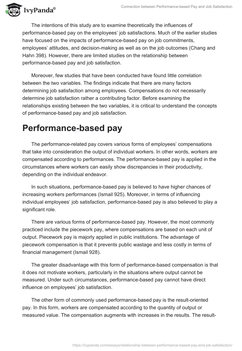 The Connection Between Performance-Based Pay and Job Satisfaction. Page 2