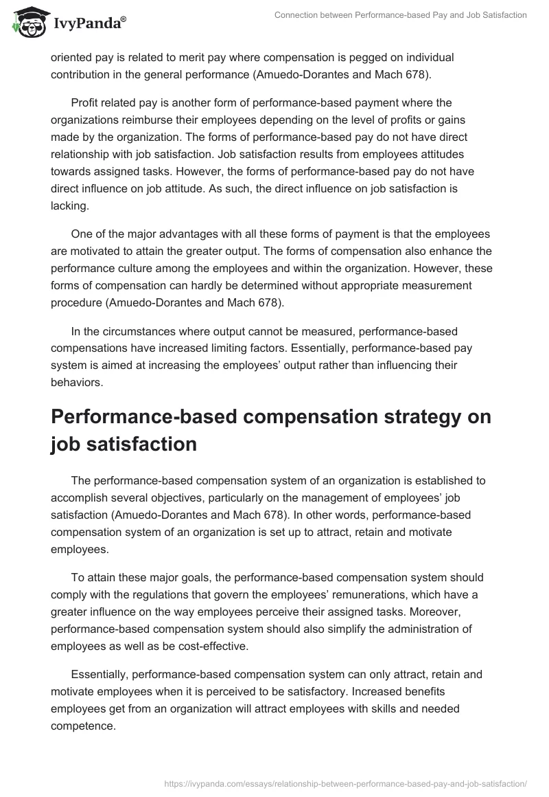 The Connection Between Performance-Based Pay and Job Satisfaction. Page 3