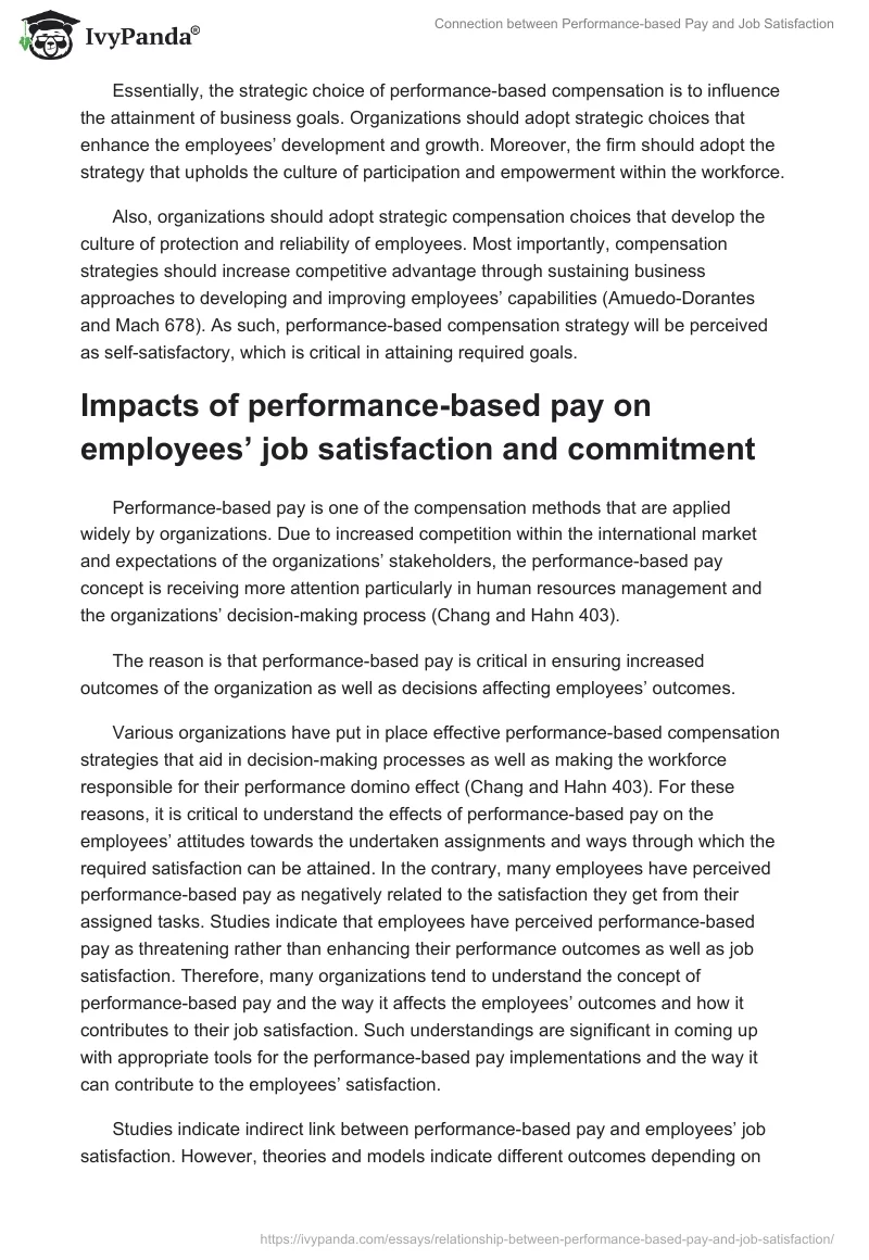 The Connection Between Performance-Based Pay and Job Satisfaction. Page 4