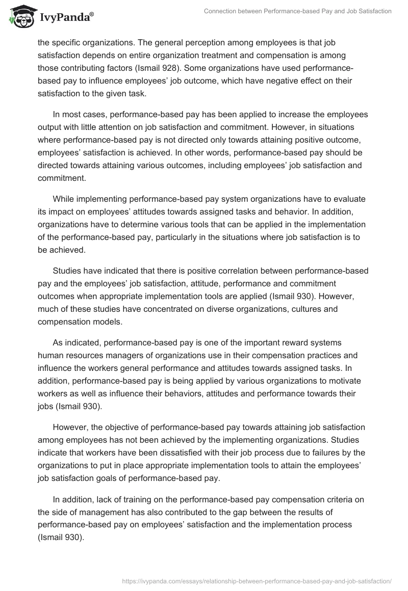 The Connection Between Performance-Based Pay and Job Satisfaction. Page 5