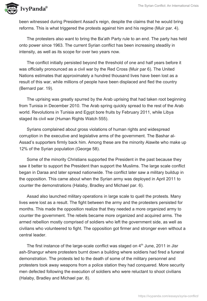 The Syrian Conflict: An International Crisis. Page 2