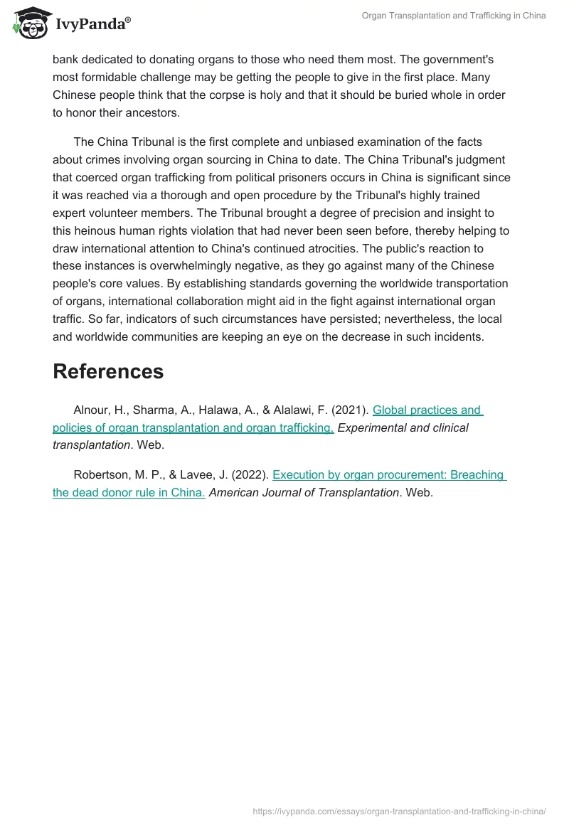 Organ Transplantation and Trafficking in China. Page 2