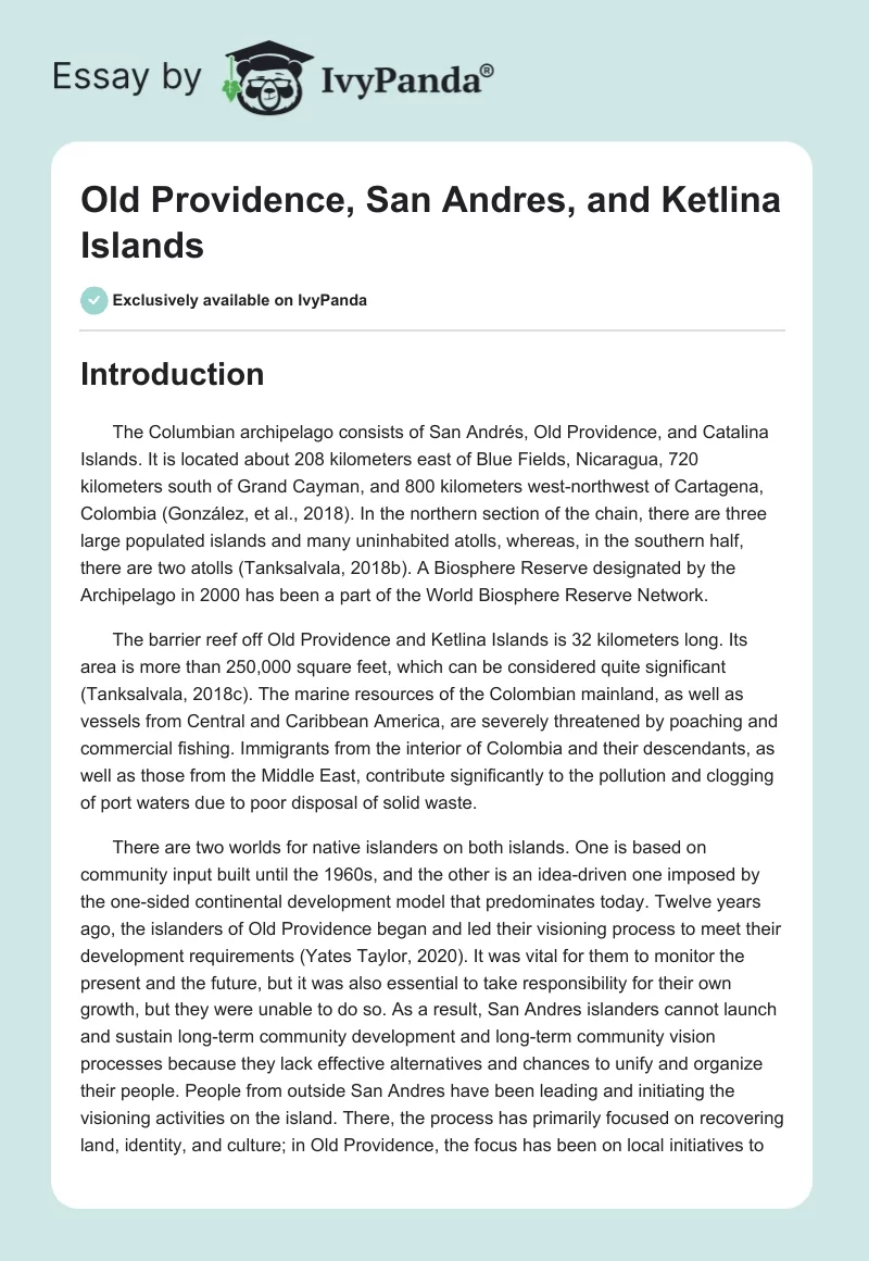 Old Providence, San Andres, and Ketlina Islands. Page 1
