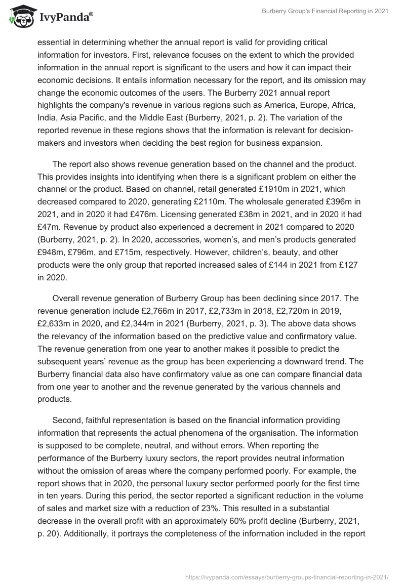 Burberry Group's Financial Reporting in 2021. Page 3