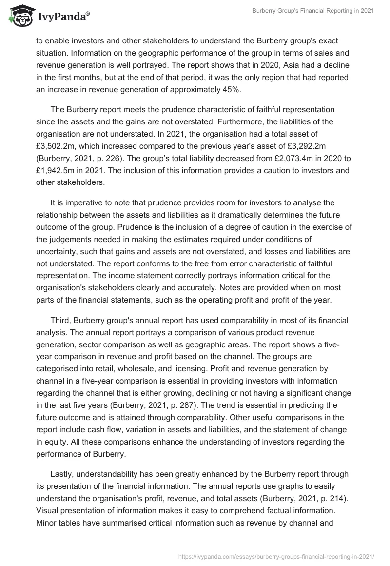 Burberry Group's Financial Reporting in 2021. Page 4