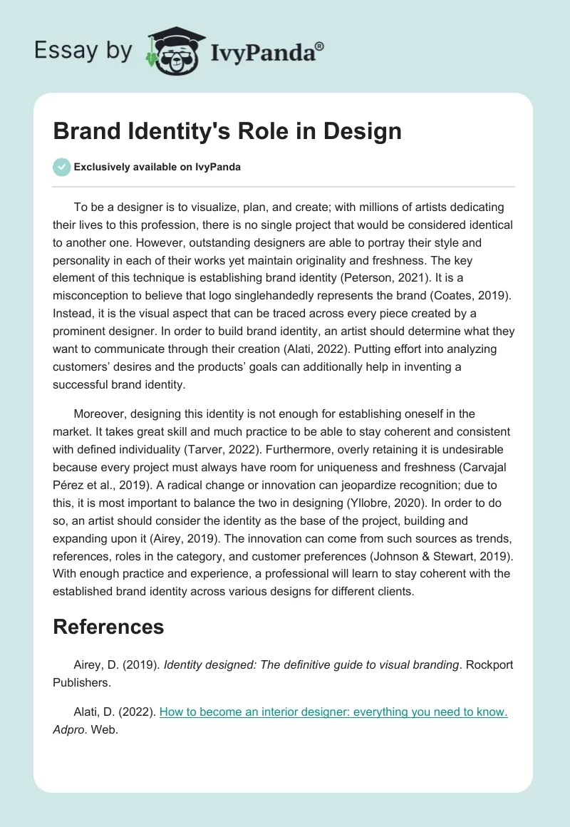Brand Identity's Role in Design. Page 1
