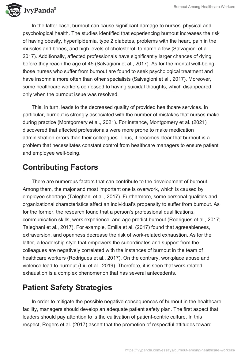 Burnout Among Healthcare Workers. Page 2