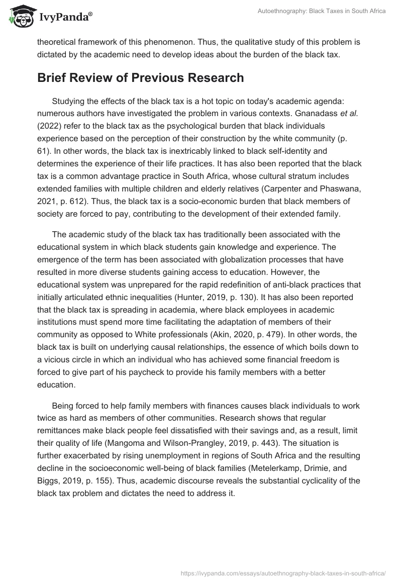Autoethnography: "Black" Taxes in South Africa. Page 2