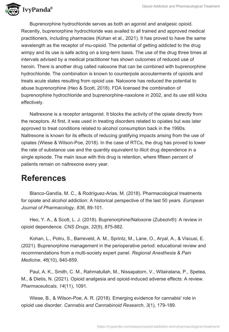 Opioid Addiction and Pharmacological Treatment. Page 2